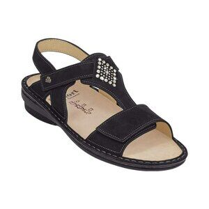 41 Finn Comfort Calvia Black Leather Sandals